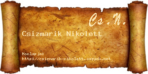 Csizmarik Nikolett névjegykártya