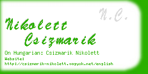 nikolett csizmarik business card